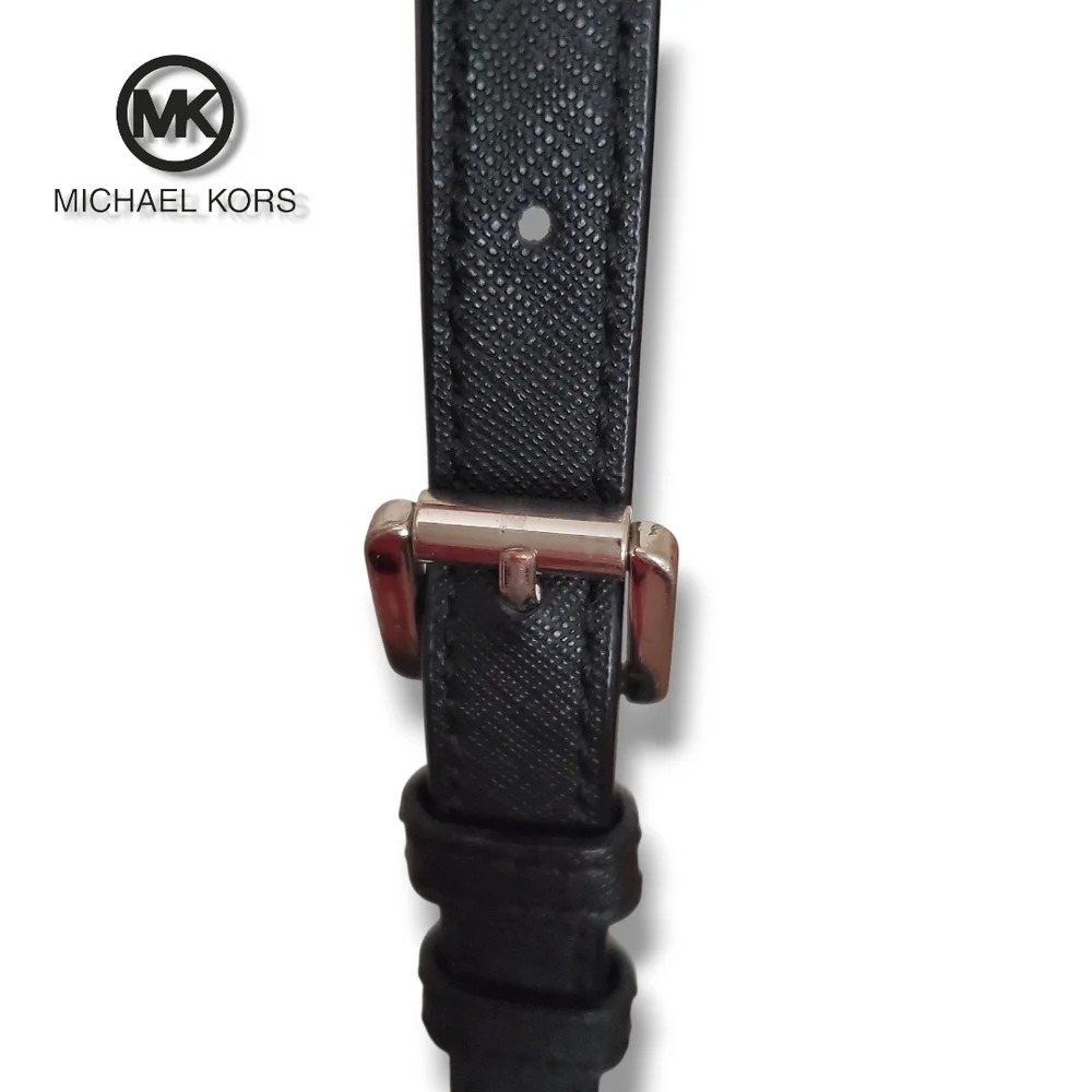 Michael KORS Black Saffiano Leather Top Handle Silver Studded Crossbody Satchel - Picture 15 of 17